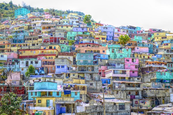 Slums of Haiti on a hill